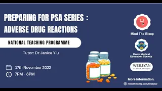 Prescribing Safety Assessment Series Session 3 Adverse Drug Reaction