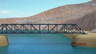 Steel truss bridge making process 3d bridge construction animation