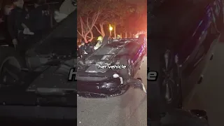 Elderly women flips car