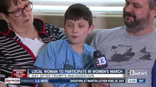 Local woman participating in women's march