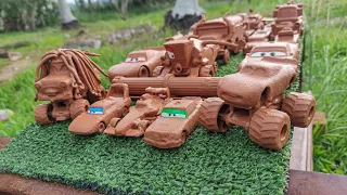 Clean up muddy minicars & disney car convoys! Play in the garden