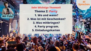 Gemeinsam etwas planen | Thema 2 | eine party organisieren | محادثات الامتحان b1 | b1 prüfung