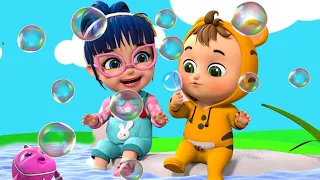 Bubbles Goes Pop Play Outside | Row Row Row Your Boat  Nursery Rhymes & Kids Songs