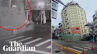 CCTV captures moment buildings collapse in new Taiwan quakes
