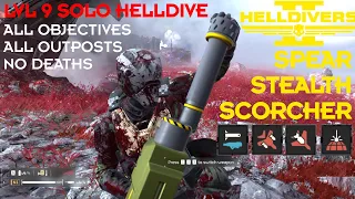 Helldivers 2 // Spear Stealth Gameplay -  Solo Helldive Lvl 9 Automaton - All Clear, No Deaths