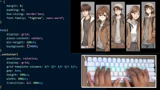 ASMR Programming - Character Showcase Gallery (html css) - No Talking