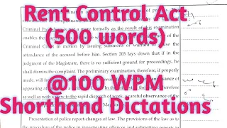 Rent Control Act I 500 Words @ 100 WPM I Shorthand Dictations transcriptions