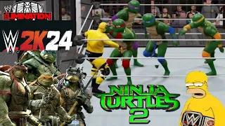 WWE 2K24: Teenage Mutant Ninja Turtles 2 VS Homero Simpson