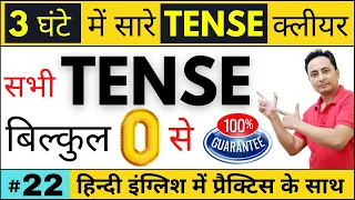 सभी 12 Tenses बस 3 घंटे में आसानी से सीखें । Learn Tenses in English Grammar with Examples