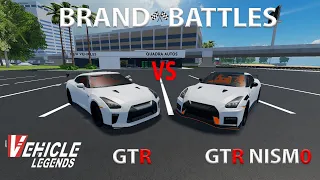 Nissan R35 GTR VS R35 GTR Nismo Robloc Vehicle Legends