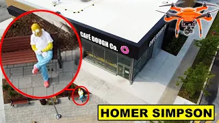 YOU WONT BELIEVE WHAT MY DRONE CAUGHT AT THE ABANDONED DONUT SHOP! | HOMER SIMPSON CAUGHT ON DRONE