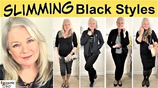 5 Slimming Black Outfits Lookbook & Style Fashion Tutorial, Looks for Mature Women, Awesome over 50