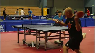 Xiao Zhan (Zhang Jike Coach) Feeding Heavy Backspin Multiball, Chop Style