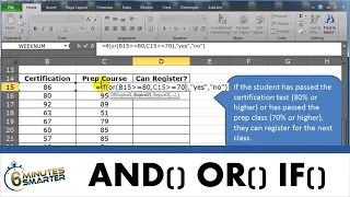 Excel Functions: AND(), OR() within IF()