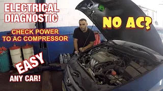 How to Electrical Test AC COMPRESSOR power on any Honda Toyota Acura or and other car