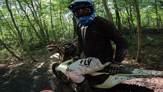 Single track, famous reading outdoors. Ashland, Locust Gap. Andy showed us the way.