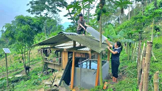 Diary of living together : Together Build a wooden frame and roof the clean water tank