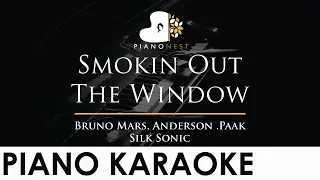 Bruno Mars, Anderson, Silk Sonic - Smokin Out The Window - Piano Karaoke Instrumental Cover Lyrics