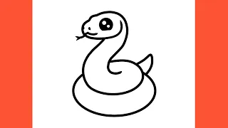 How to draw a SNAKE easy / drawing cobra step by step