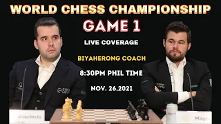 World Chess Championship 2021 Magnus Carlsen vs Ian Nepomniachtchi GAME 1