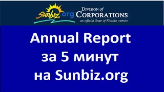 Sunbiz.Org Annual Report. Обновление информации вашей корпорации во Флориде на Санбиз каждый год.