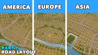 America VS Europe VS Asia - Building a Road Layout for the city center | Cities: Skylines