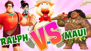 Ralph and Maui Play the Pop the Pig Game! W/ Moana and Vanellope