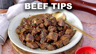 Garlic Beef Tips and Gravy - 20 Minute Recipe!