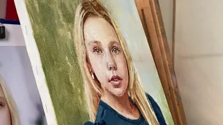 Портрет масляными красками на холсте Портрет девочки Процесс написания картины маслом. Мастер клас