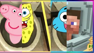 Peppa Pig, SpongeBob, The Amazing World of Gumball and MINECRAFT Skibidi Toilet Mashup @Ozyrys