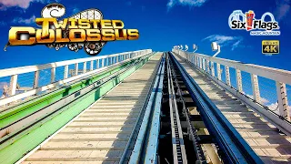 2024 Twisted Colossus Roller Coaster On Ride Front Seat 4K POV Six Flags Magic Mountain