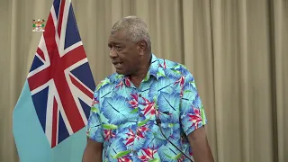 Fiji's Minister for Home Affairs and Immigration, Hon. Pio Tikoduadua holds a Press Conference