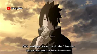 gak ada tangan kiri, Sasuke kesusahan baca surat