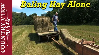 Running Square Baler and Stacking Wagon Alone