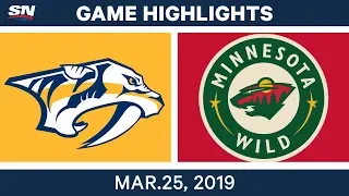 NHL Game Highlights | Predators vs. Wild – March 25, 2019