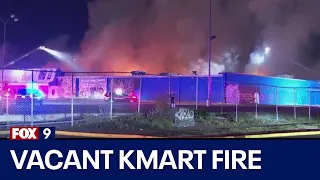 The Kmart site in Minneapolis on fire