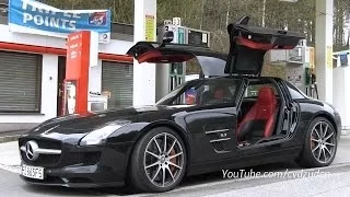 Mercedes SLS AMG w/ Akrapovic - LOUD Revving and Accelerating!