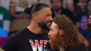 Sami Zayn makes Roman Reigns and Logan Paul break character 😂