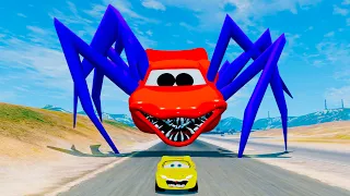 Epic Escape From The Lightning McQueen Spider Eater | McQueen VS Monster McQueen | BeamNG.Drive #22