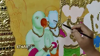 BIG SIZE TANJORE PAINTING PART 14 || Colours palette || Srinivasa kalyanam || 6T4 Arts