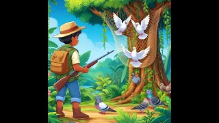 The Hunter and the Clever Doves | short moral stories | English stories | English moral stories