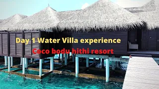 Maldives luxury private island resort experience - Day 1 Water villa at Coco bodu Hithi resort