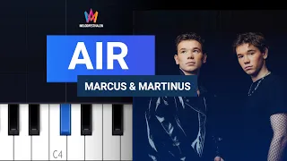 Marcus & Martinus - Air  (Easy Piano Tutorial) 🇸🇪