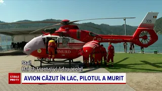 Momentul în care avionul de mici dimensiuni se prăbușește în lacul Colibița