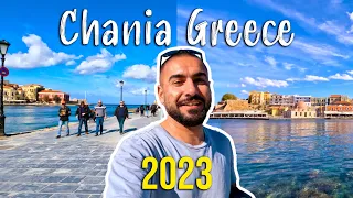 Chania Crete, walking tour 4k, Greece 2023