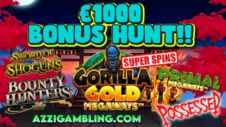 €1000 BONUS HUNT!! GORILLA GOLD SUPER!🤞🎰