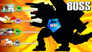 Mega Battle Of Godzilla VS All Monsters! Pochita Tank, Luffy Tank, Chainsaw Tank| Arena Tank Cartoon