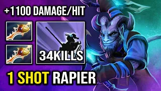 1 Shot Backstab Level 30 RIKI +1100 Damage Per Hit with Double Divine Rapier Dota 2