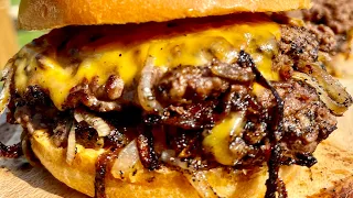 These OKLAHOMA Smash Burgers Are A Must #burger #griddlecooking #bbq