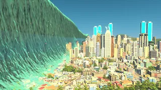 Coastal Metropolis Destroyed by Mega Tsunami | Cities Skylines Tsunami #268